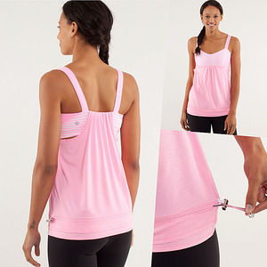 Lululemon Run Built-in Bra Loose Mesh Tank 12 Pink NWOT